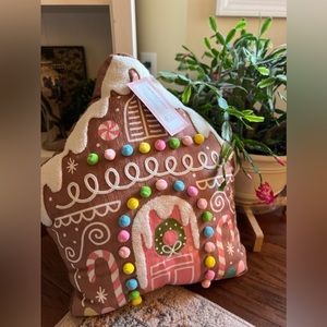 Cupcakes and Cashmere Gingerbread House Pillow